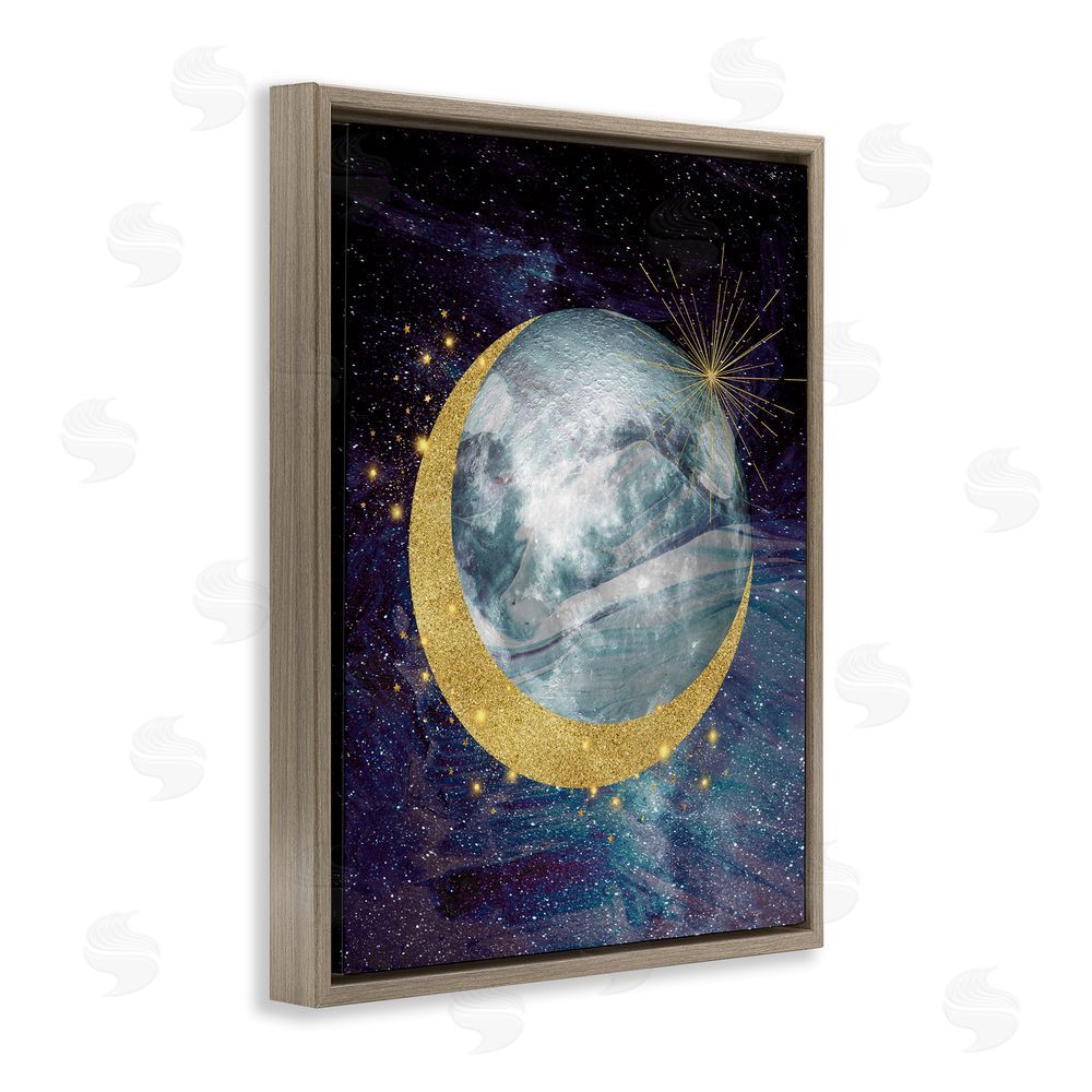Daniela Santiago Cosmic Shimmer Moon Brown Floating Frame Canvas Art Print
