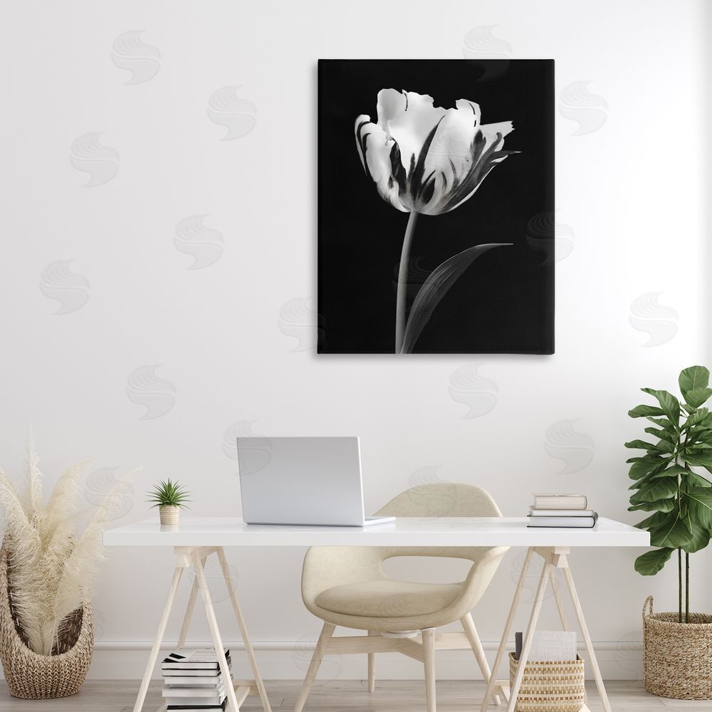 CAD Designs Modern Flower Stark Black Printed Wall Art in Room