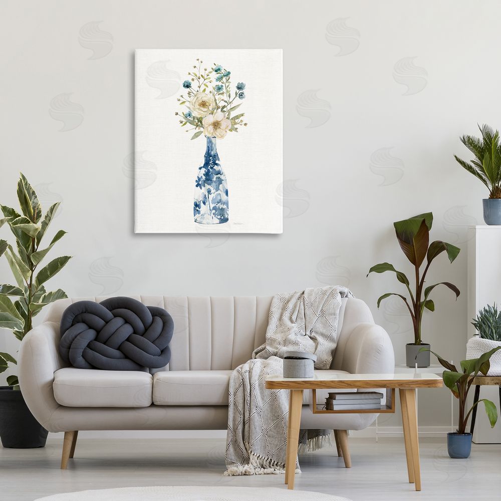 Carol Robinson Chinoiserie Blooms White Flowers Printed Wall Art in Room