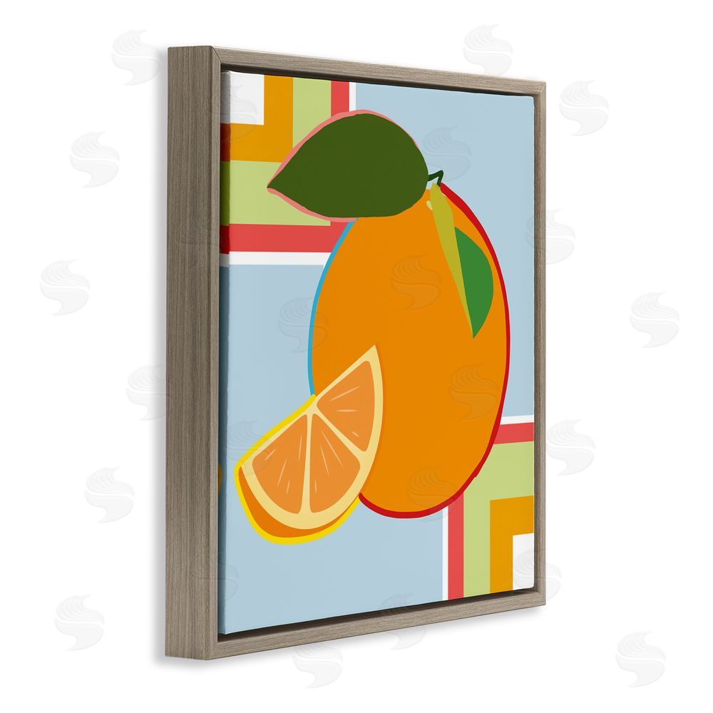 Daniela Santiago Geometric Orange Fruit Brown Floating Frame Canvas Art Print