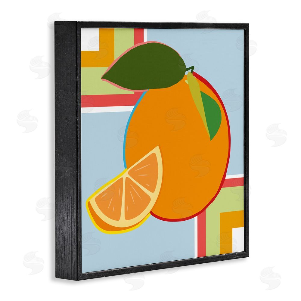 Daniela Santiago Geometric Orange Fruit Black Framed Giclee Art Print