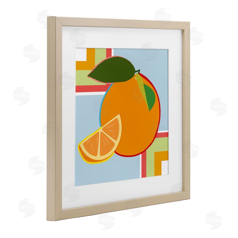 Daniela Santiago Geometric Orange Fruit Birch Framed Print Under Glass Art