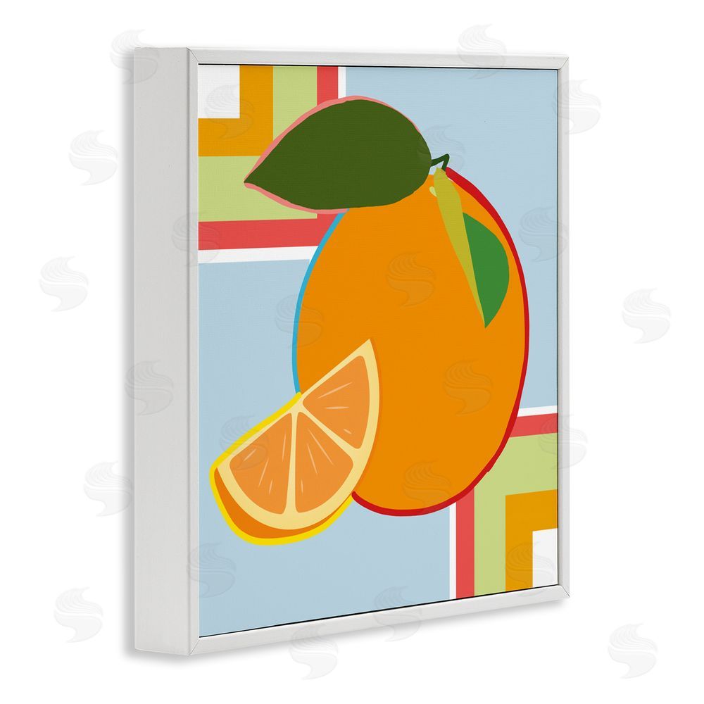 Daniela Santiago Geometric Orange Fruit White Frame Giclee Art Print