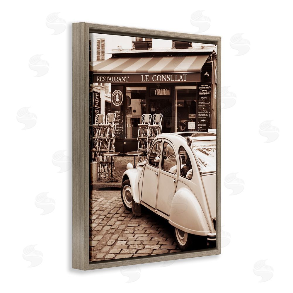 Danita Delimont Vintage Restaurant Storefront Brown Floating Frame Canvas Art Print