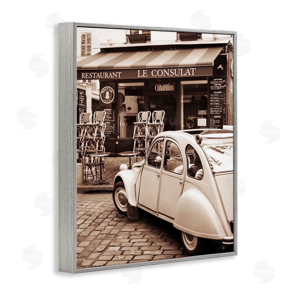 Danita Delimont Vintage Restaurant Storefront Gray Framed Giclee Art Print