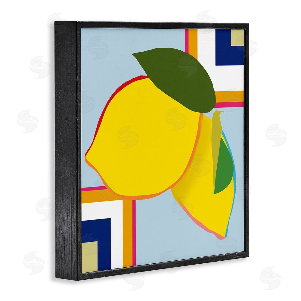 Daniela Santiago Geometric Lemon Fruit Black Framed Giclee Art Print