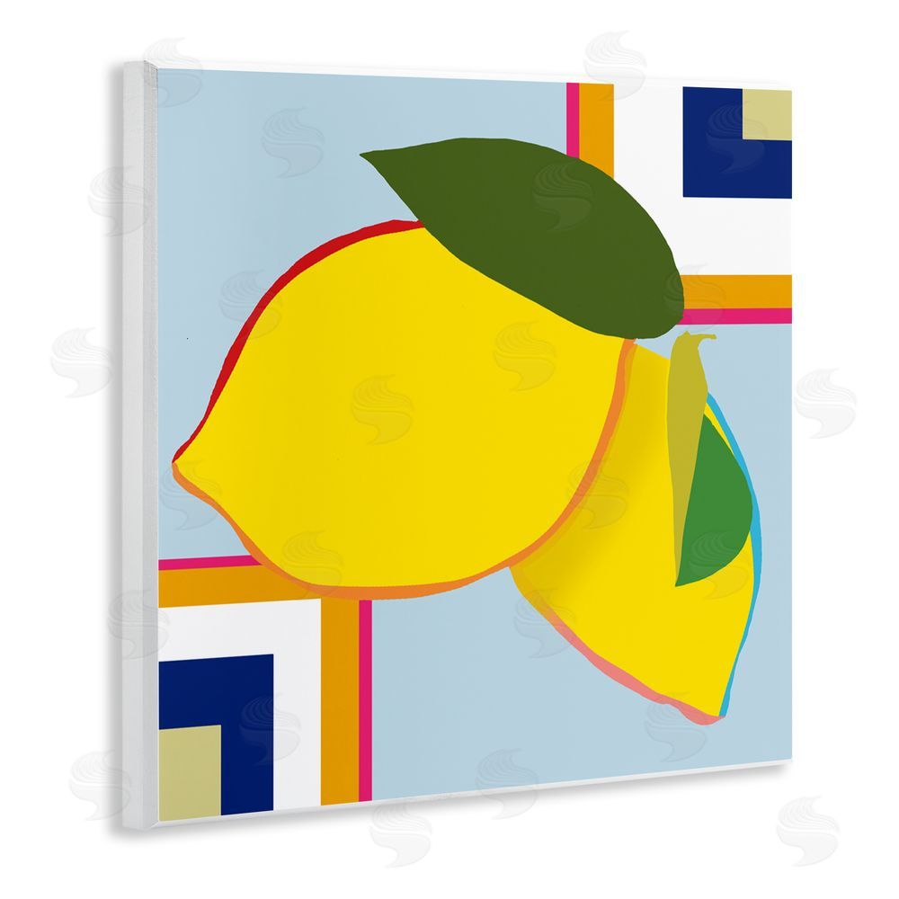Daniela Santiago Geometric Lemon Fruit Wall Plaque Art Print