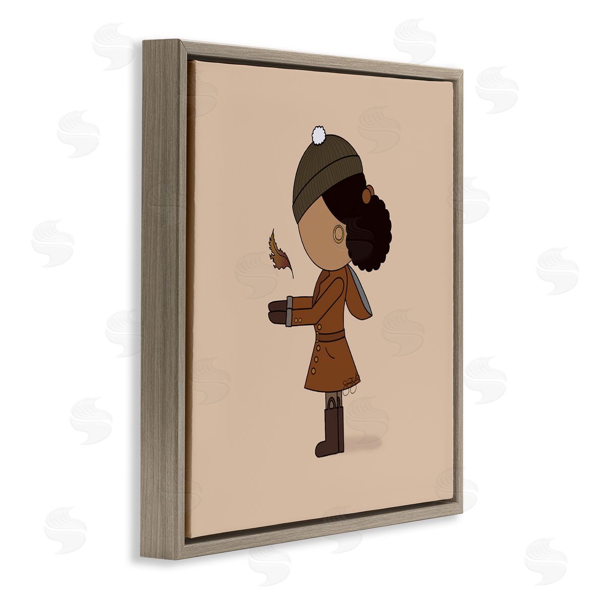 Sierra Siler Autumnal Girl with Leaf Canvas Wall Art Print