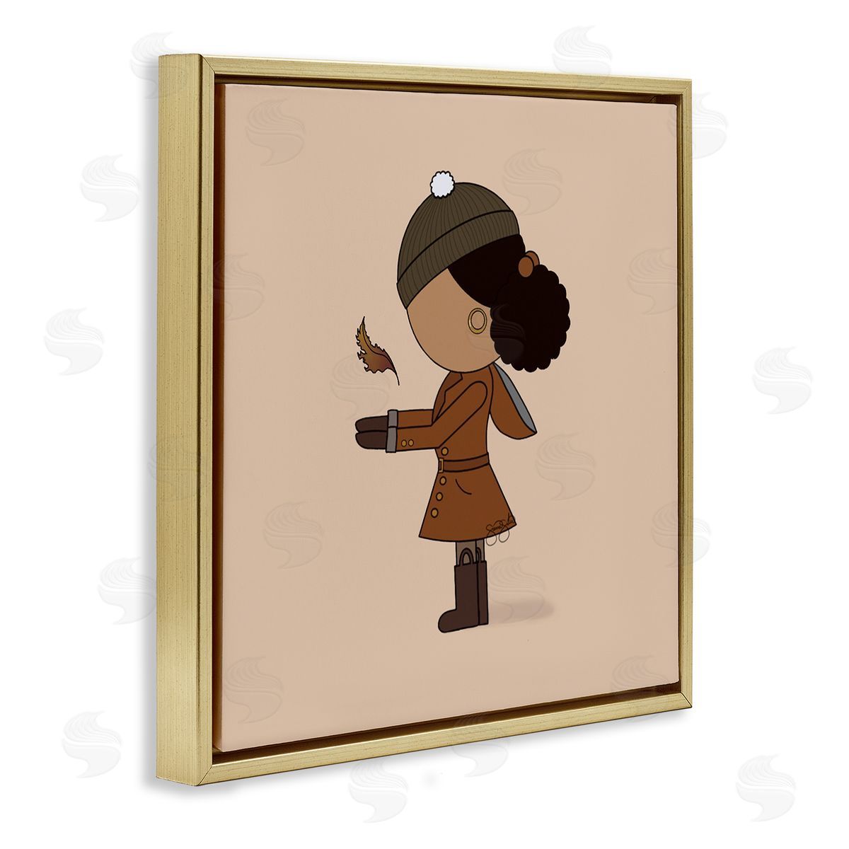 Sierra Siler Autumnal Girl with Leaf Canvas Wall Art Print