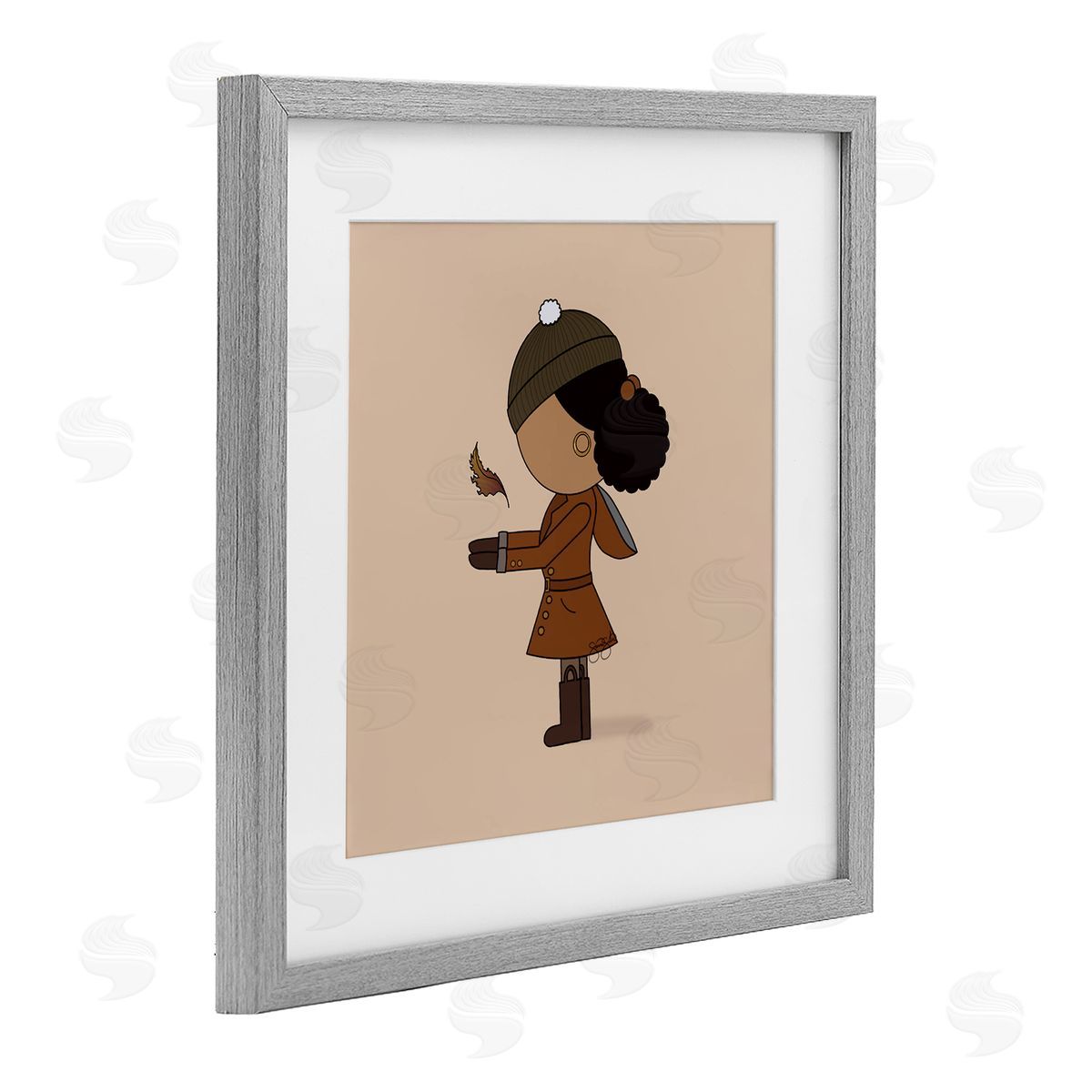 Sierra Siler Autumnal Girl with Leaf Canvas Wall Art Print