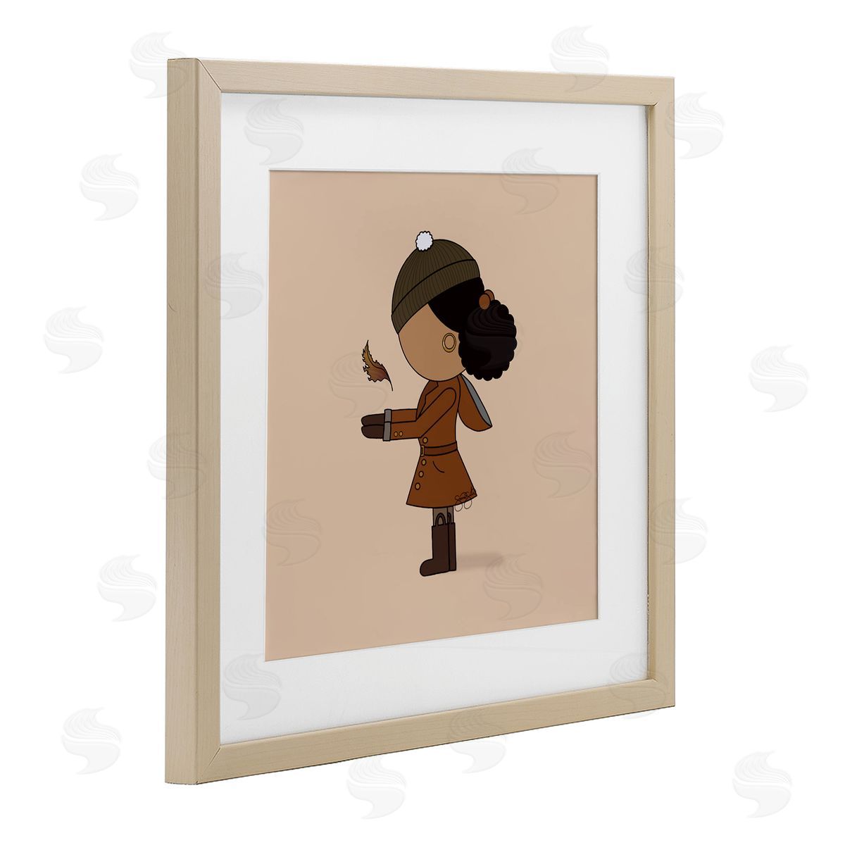 Sierra Siler Autumnal Girl with Leaf Canvas Wall Art Print