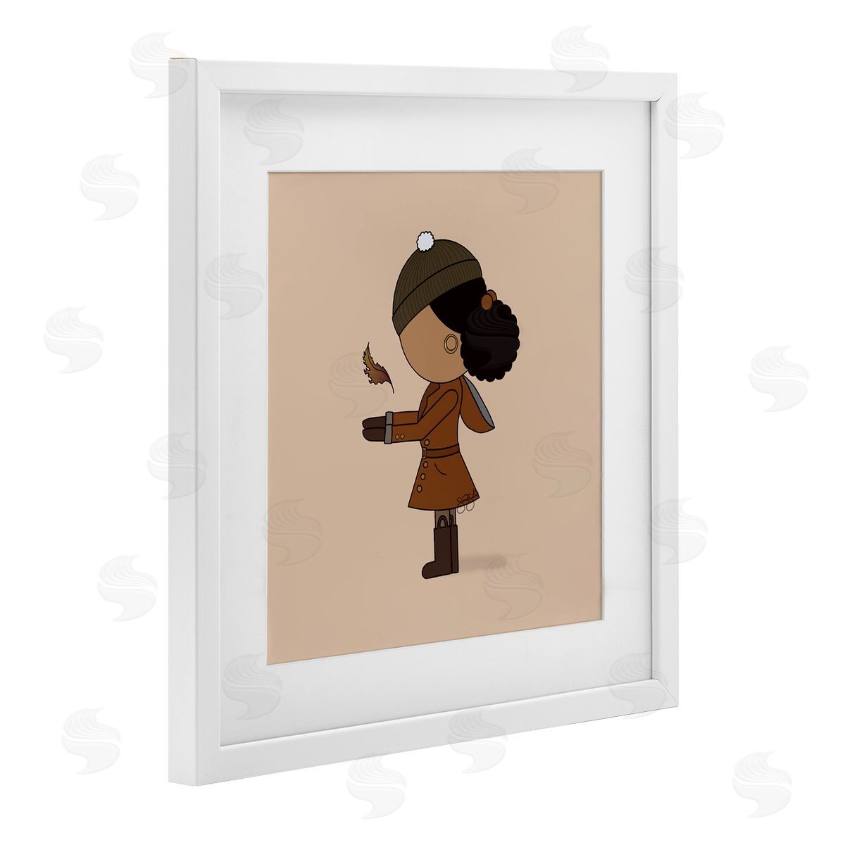 Sierra Siler Autumnal Girl with Leaf Canvas Wall Art Print