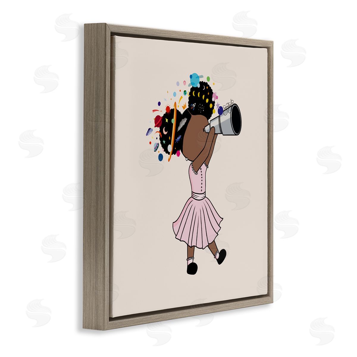 Sierra Siler Celeste Girl with Telescope Canvas Wall Art Print