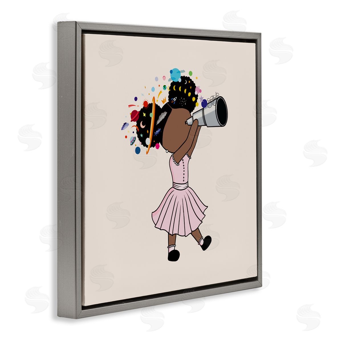 Sierra Siler Celeste Girl with Telescope Canvas Wall Art Print