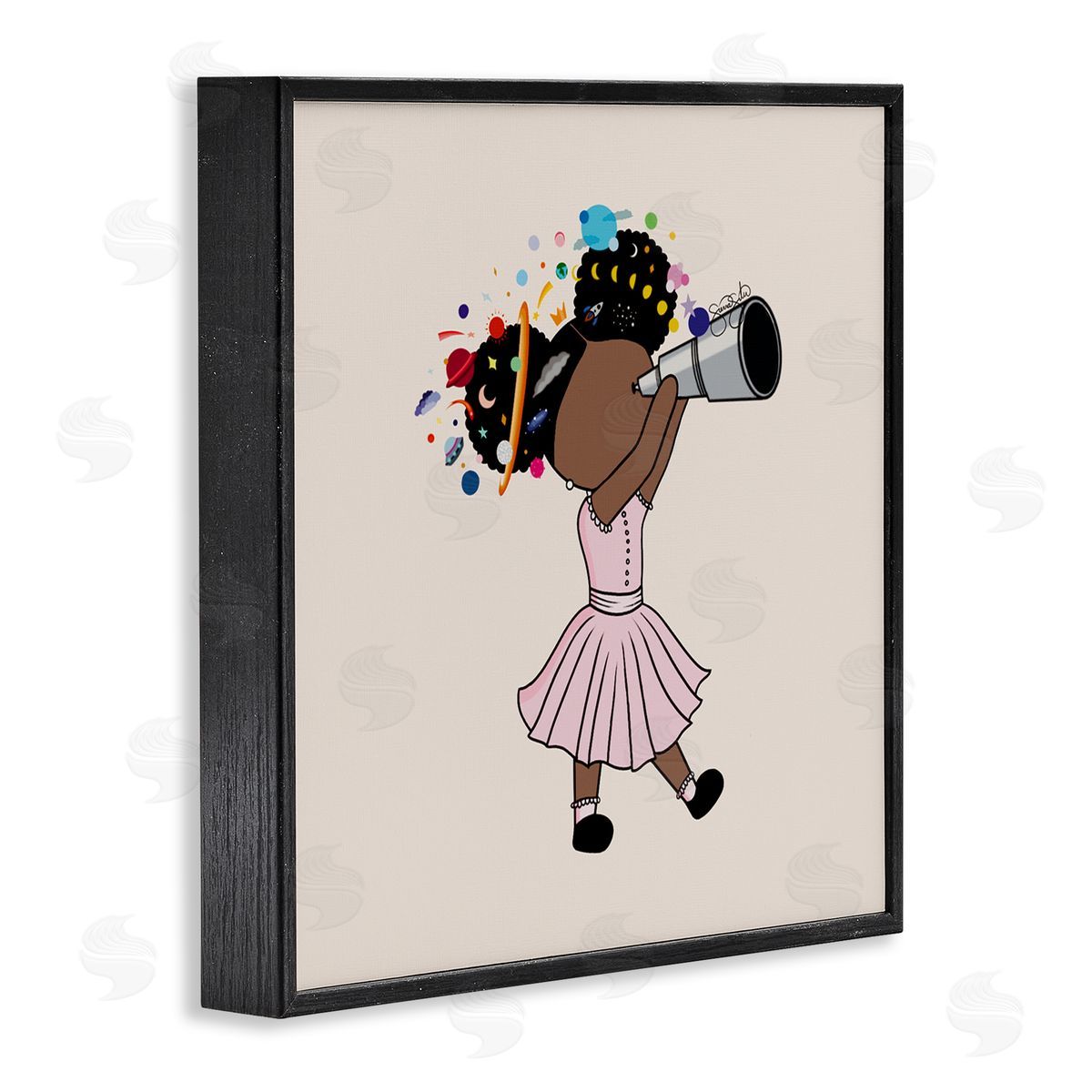 Sierra Siler Celeste Girl with Telescope Canvas Wall Art Print