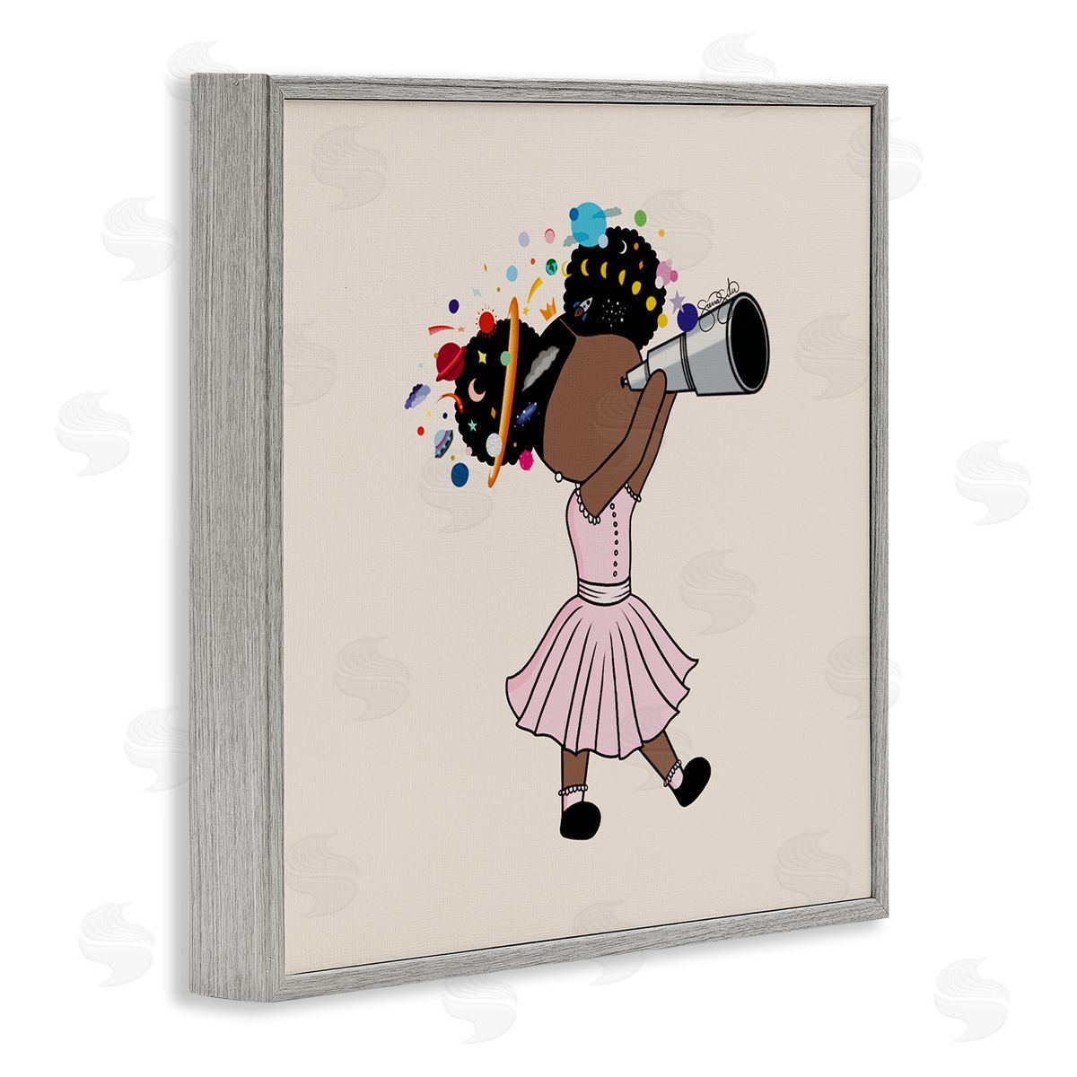 Sierra Siler Celeste Girl with Telescope Canvas Wall Art Print