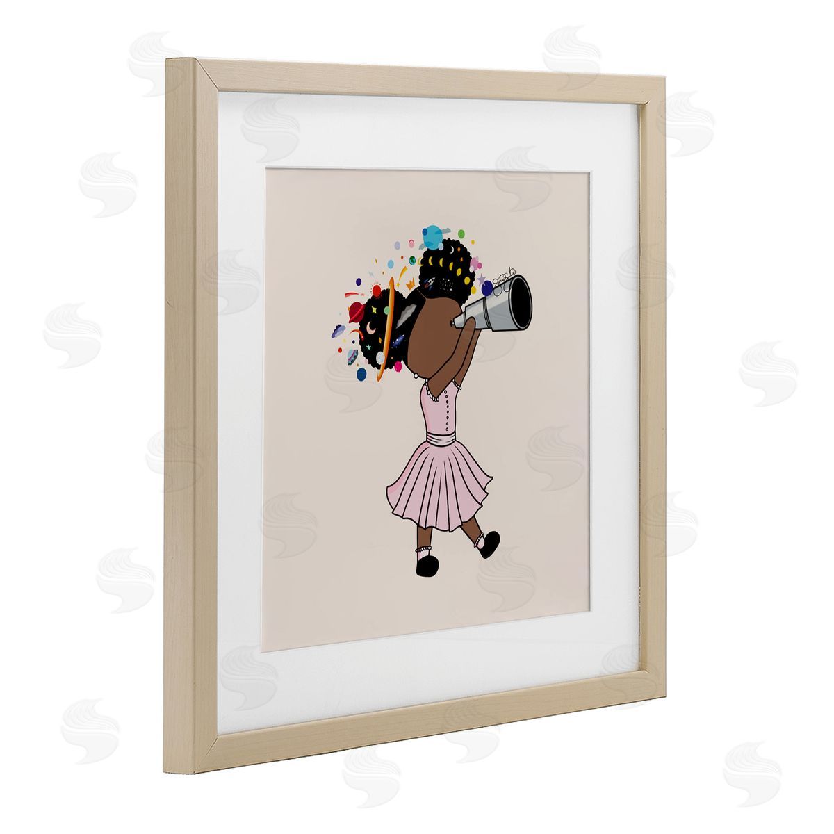 Sierra Siler Celeste Girl with Telescope Canvas Wall Art Print