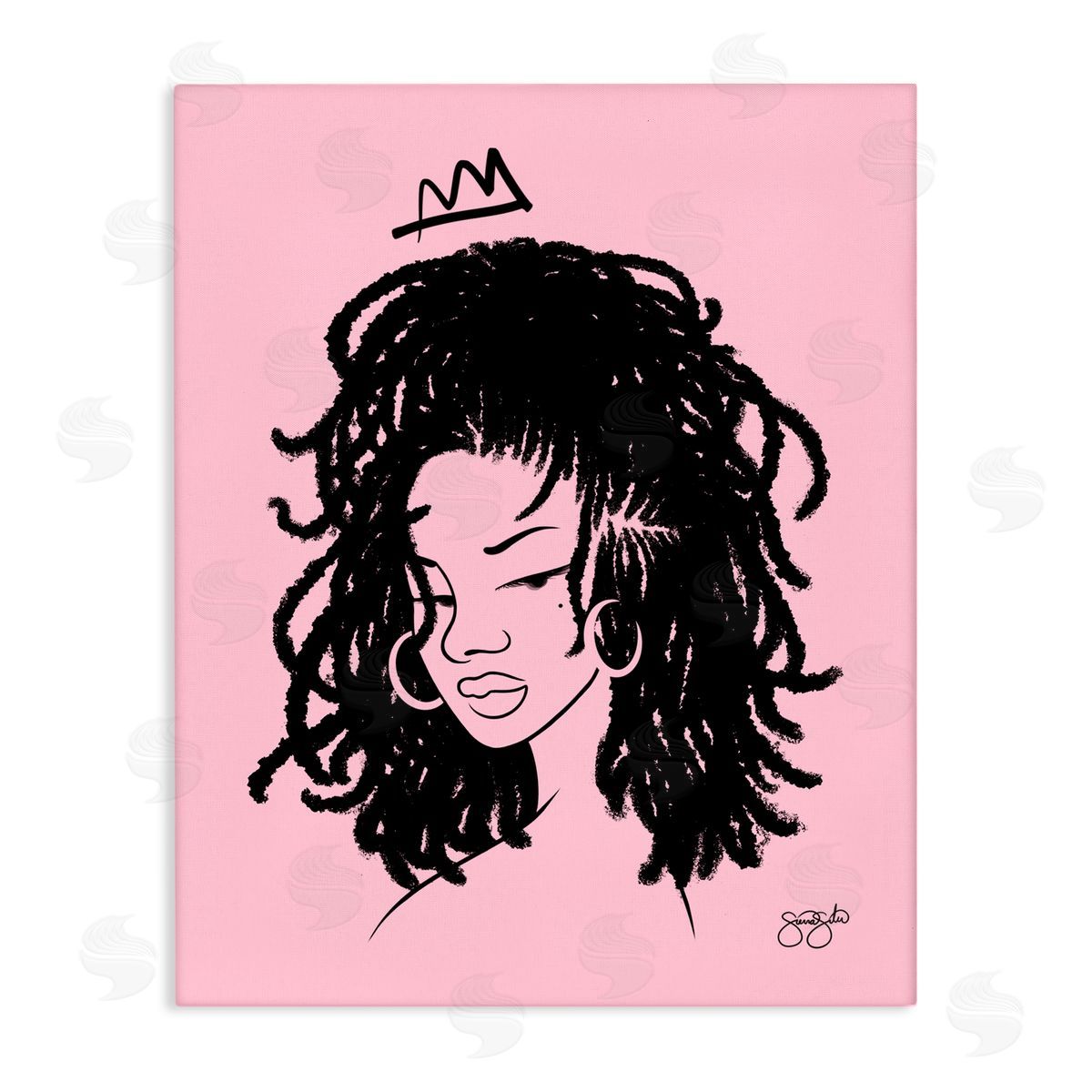 Sierra Siler Pink Liz Portrait Canvas Wall Art Print