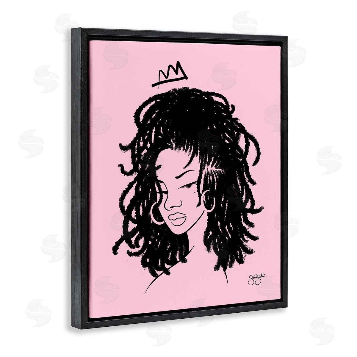 Sierra Siler Pink Liz Portrait Canvas Wall Art Print