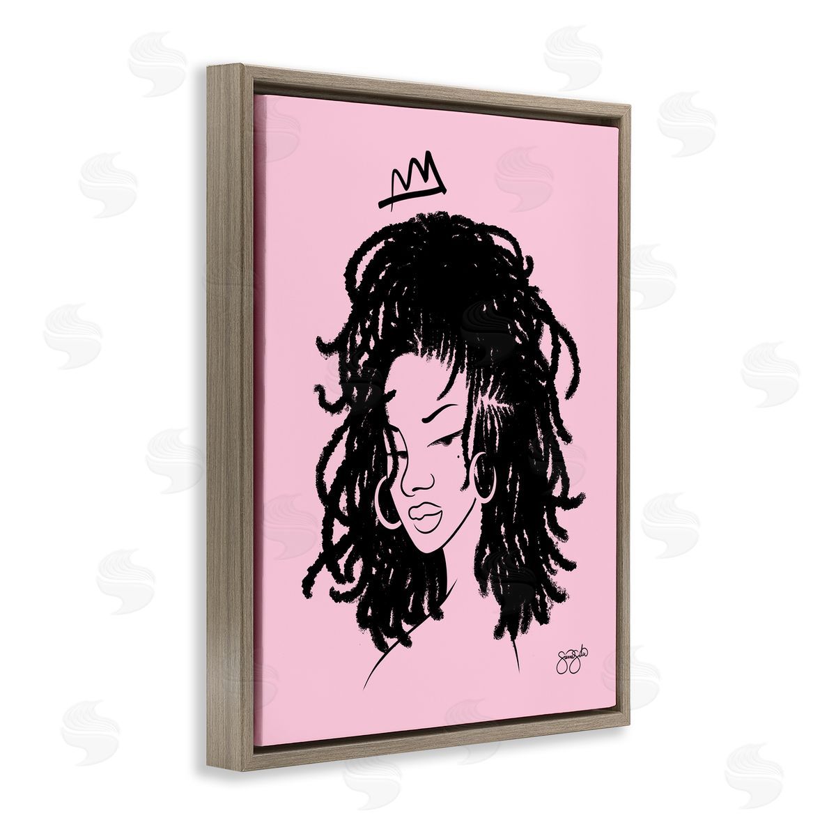 Sierra Siler Pink Liz Portrait Canvas Wall Art Print