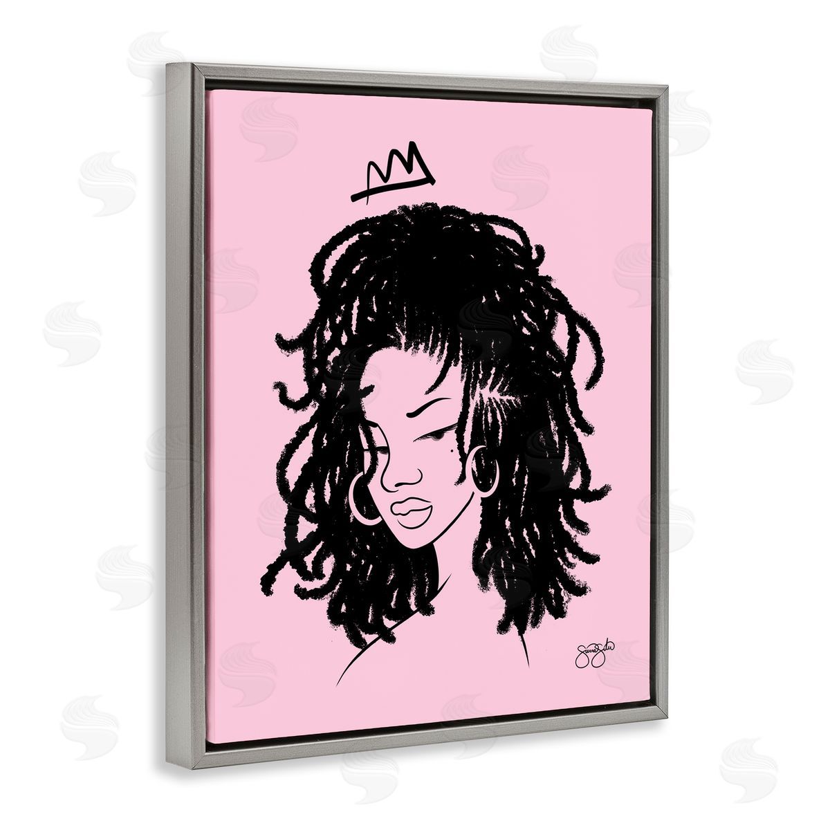Sierra Siler Pink Liz Portrait Canvas Wall Art Print