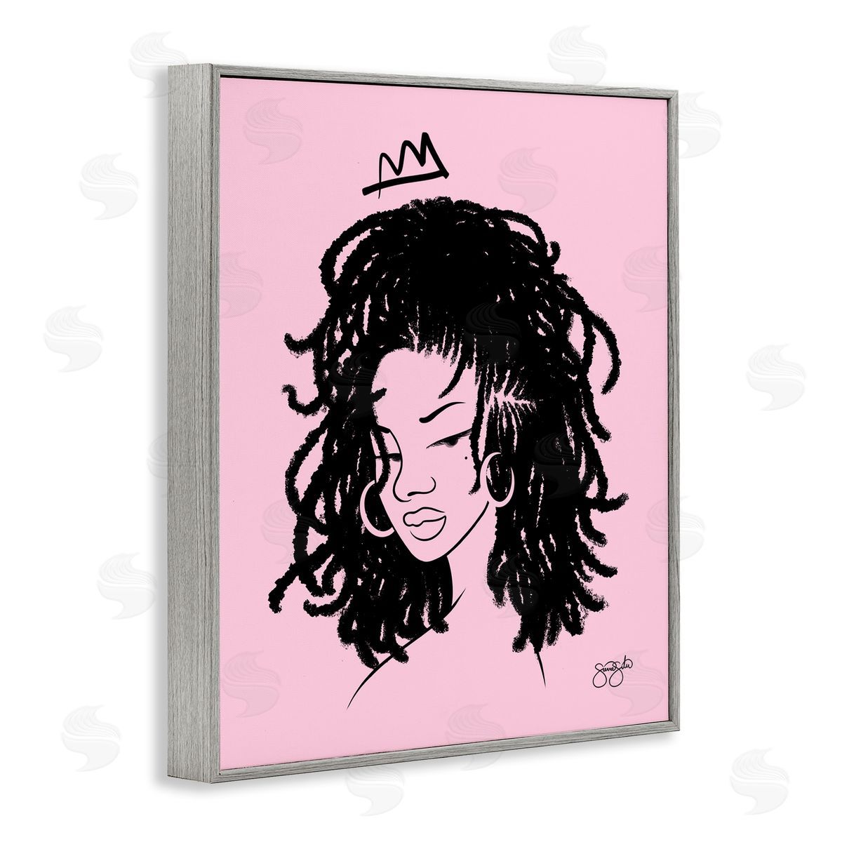 Sierra Siler Pink Liz Portrait Canvas Wall Art Print