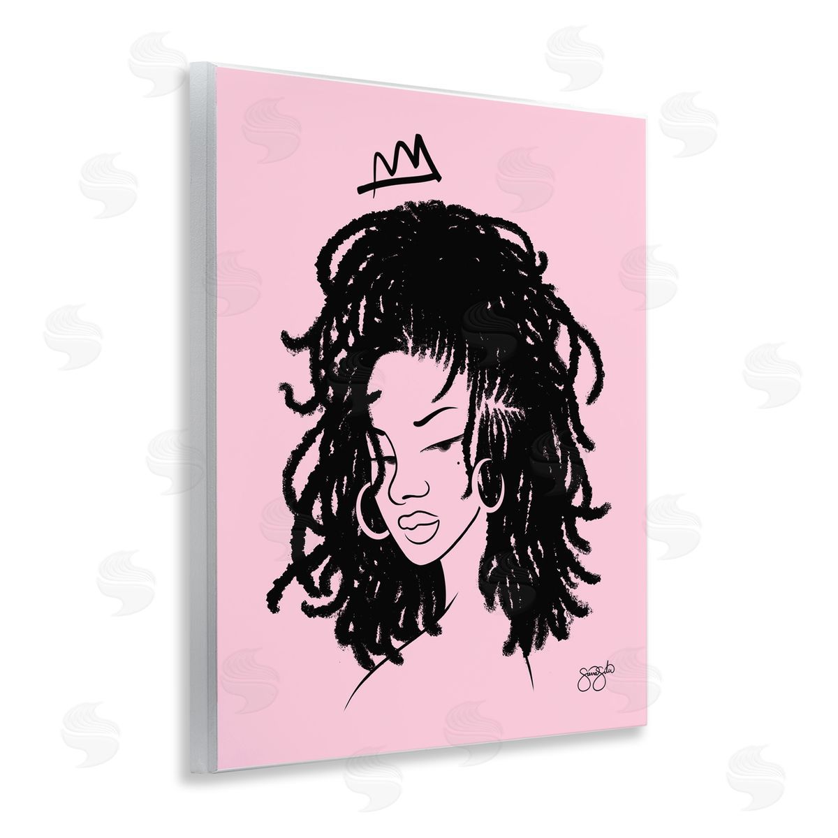 Sierra Siler Pink Liz Portrait Canvas Wall Art Print