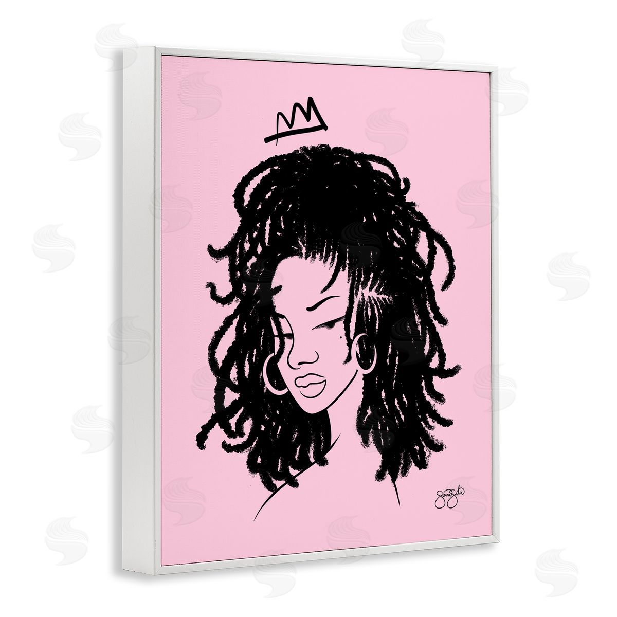 Sierra Siler Pink Liz Portrait Canvas Wall Art Print