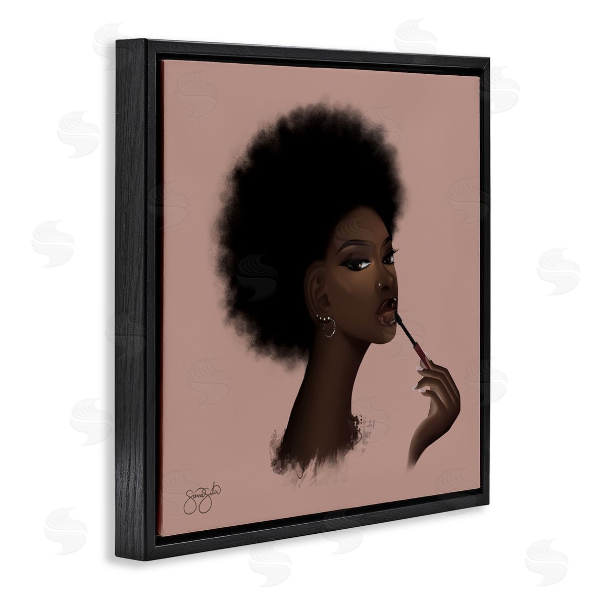 Sierra Siler Glam Girl with Lip Gloss Canvas Wall Art Print
