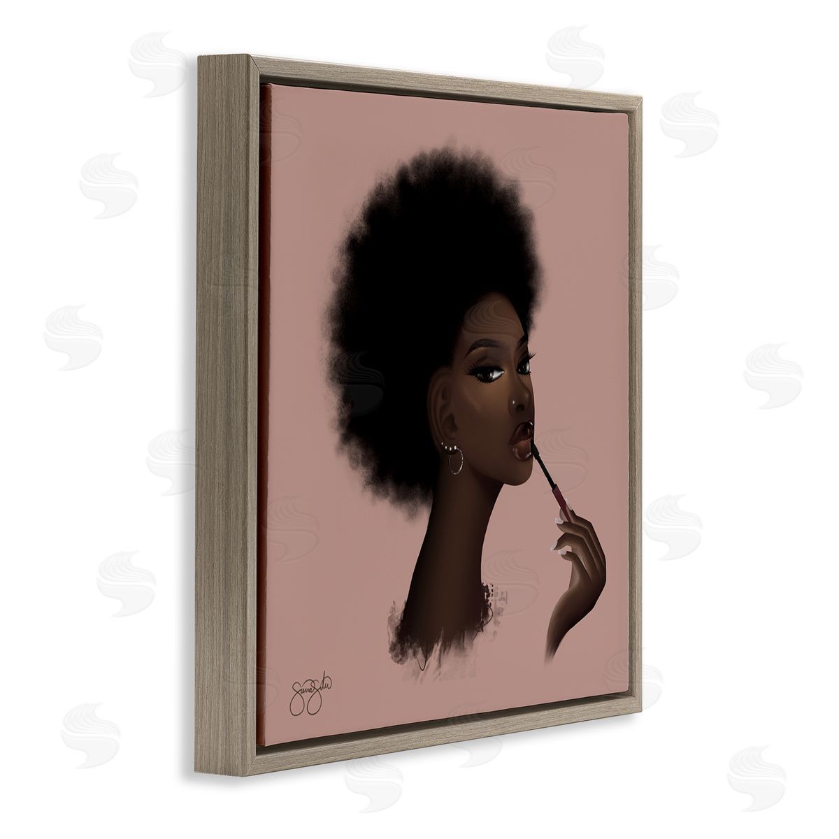 Sierra Siler Glam Girl with Lip Gloss Canvas Wall Art Print