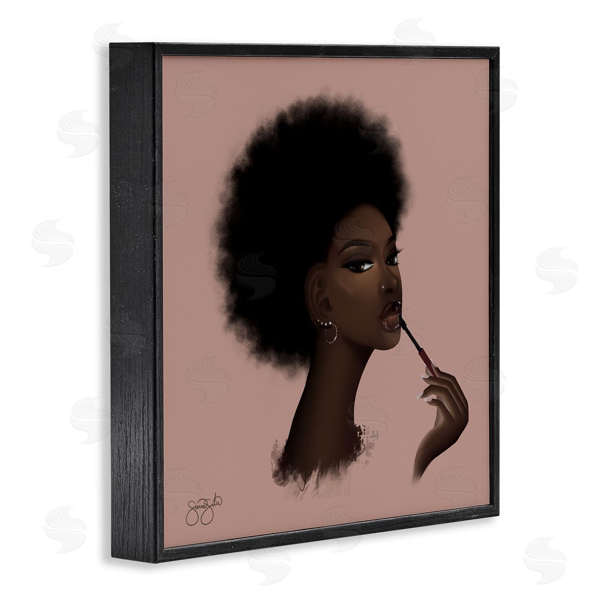 Sierra Siler Glam Girl with Lip Gloss Canvas Wall Art Print