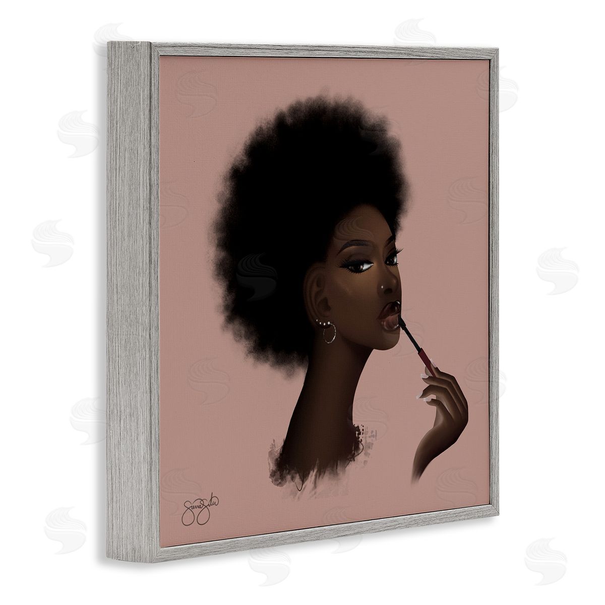 Sierra Siler Glam Girl with Lip Gloss Canvas Wall Art Print