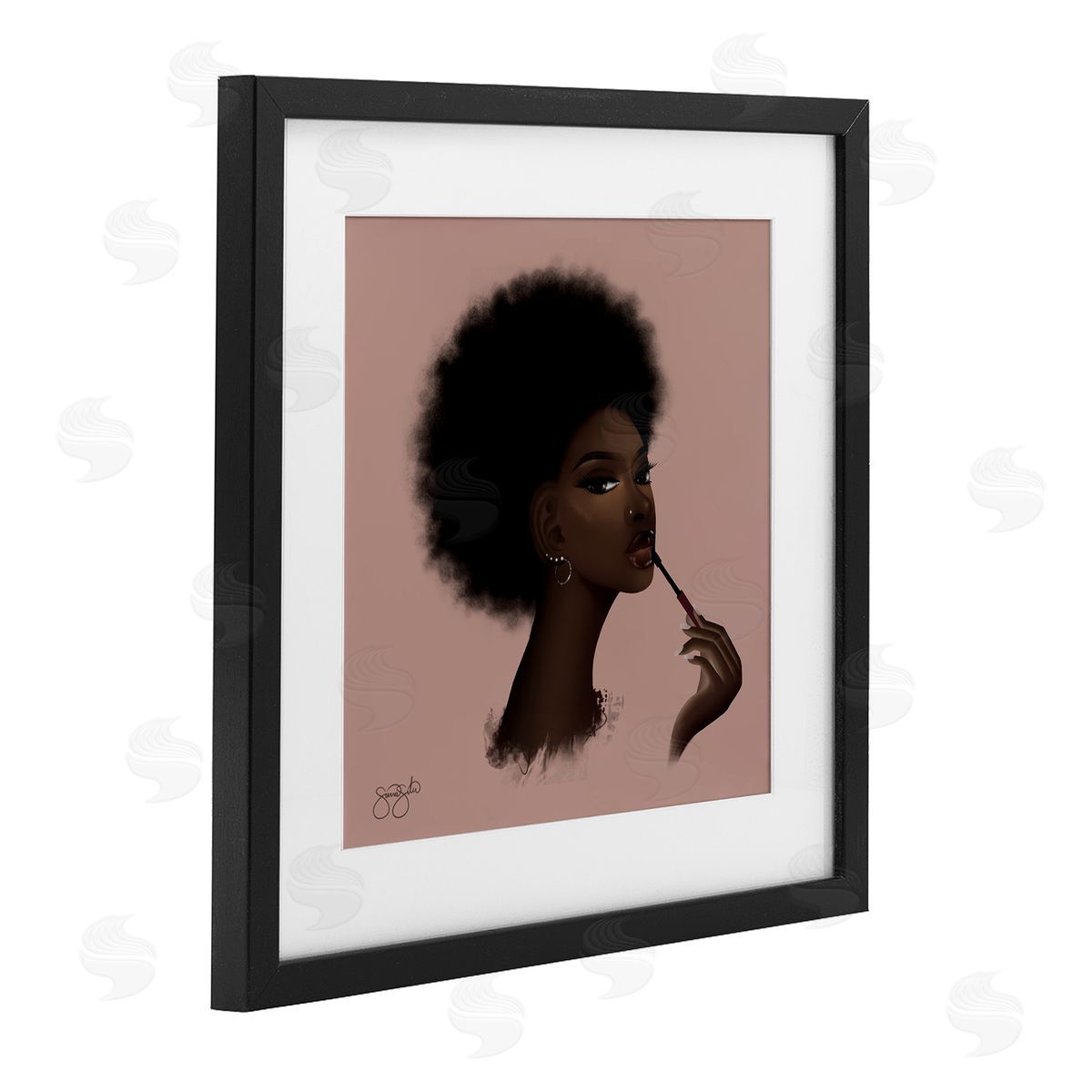 Sierra Siler Glam Girl with Lip Gloss Canvas Wall Art Print
