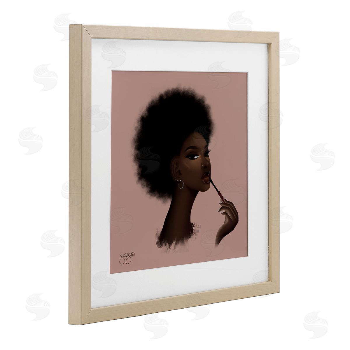 Sierra Siler Glam Girl with Lip Gloss Canvas Wall Art Print