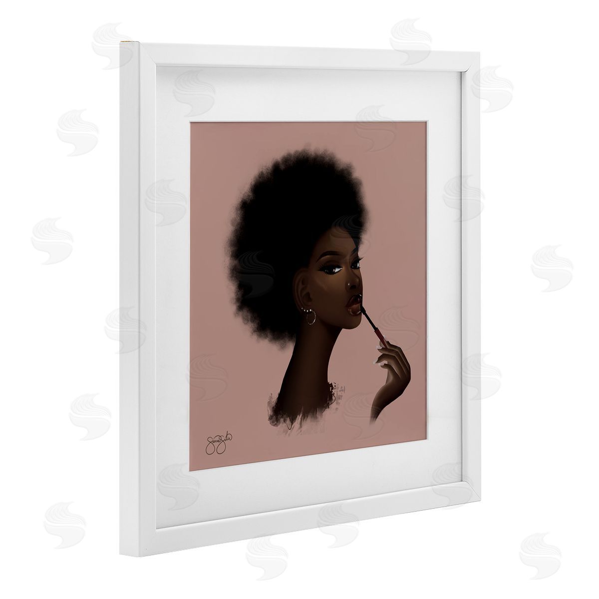 Sierra Siler Glam Girl with Lip Gloss Canvas Wall Art Print