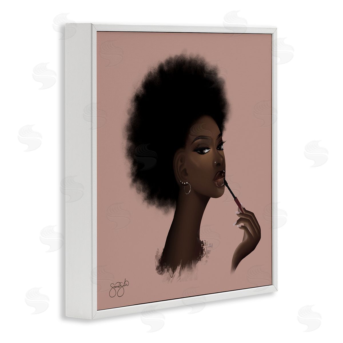 Sierra Siler Glam Girl with Lip Gloss Canvas Wall Art Print