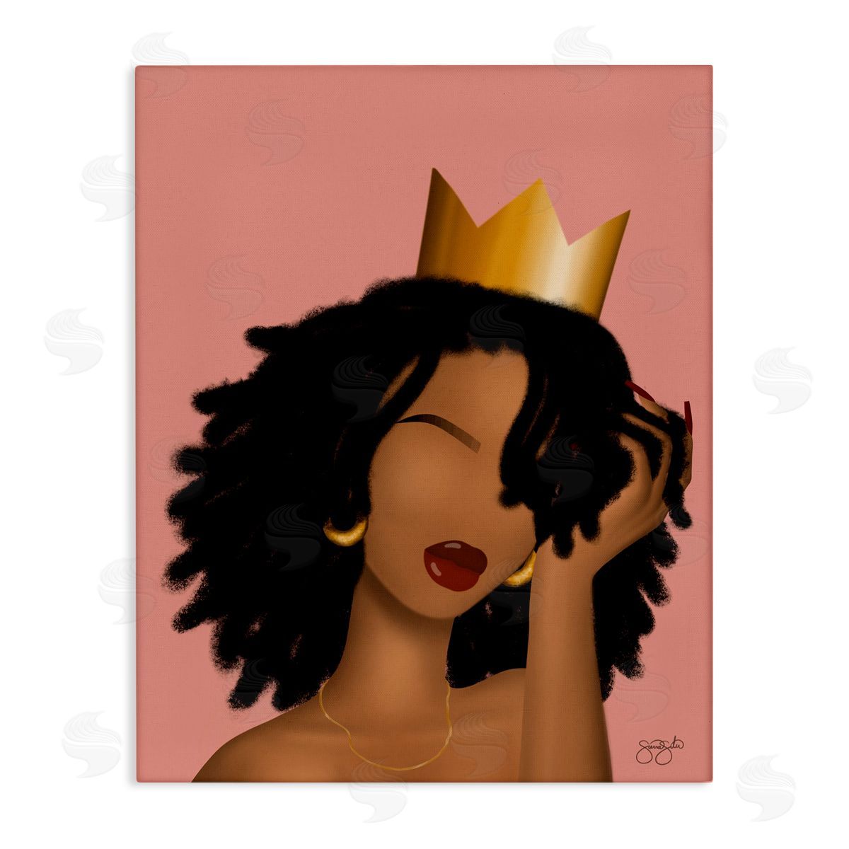 Sierra Siler Pink Reina Portrait Canvas Wall Art Print