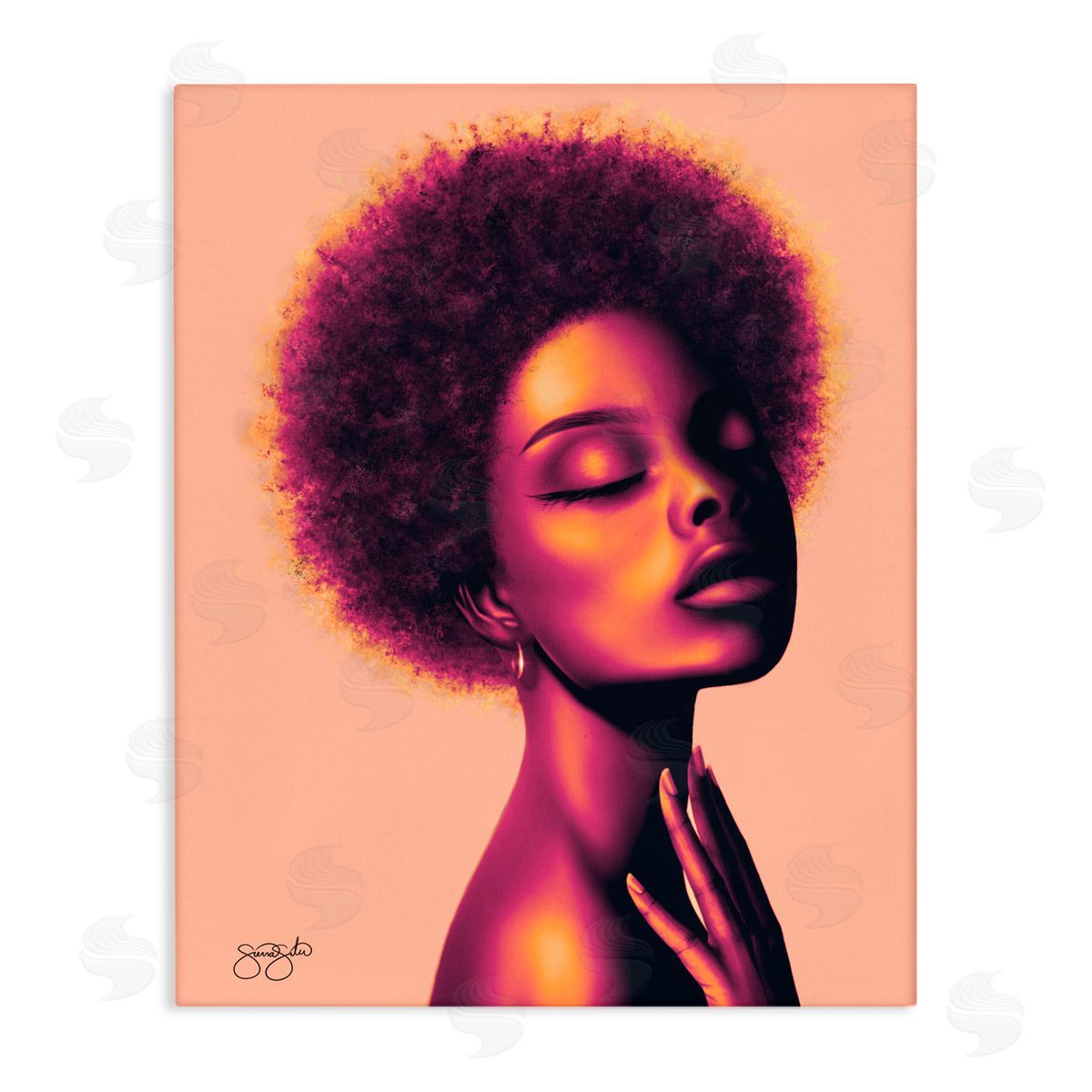 Sierra Siler Pink Maya Portrait Canvas Wall Art Print