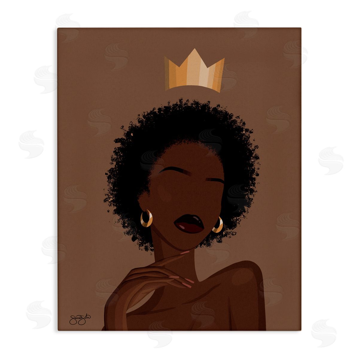 Sierra Siler Aliza with Crown Portrait Canvas Wall Art Print