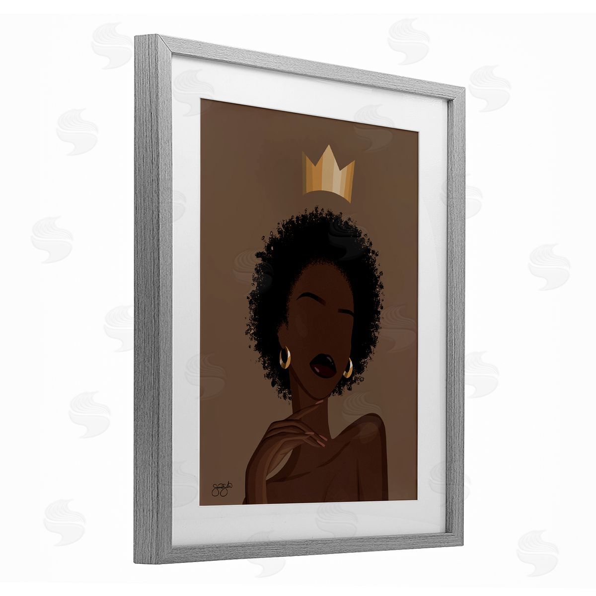 Sierra Siler Aliza with Crown Portrait Canvas Wall Art Print
