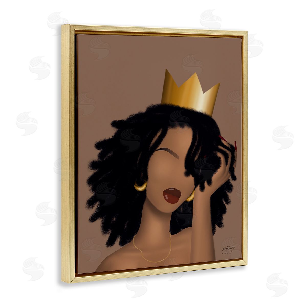 Sierra Siler Reina with Crown Portrait Canvas Wall Art Print