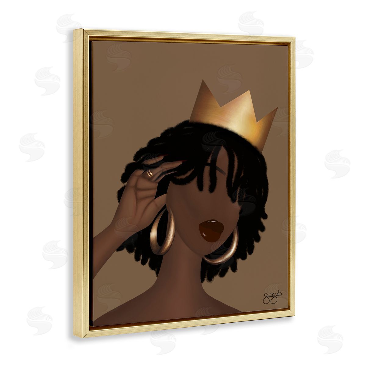 Sierra Siler Elegant Glam Woman & Crown Canvas Wall Art Print