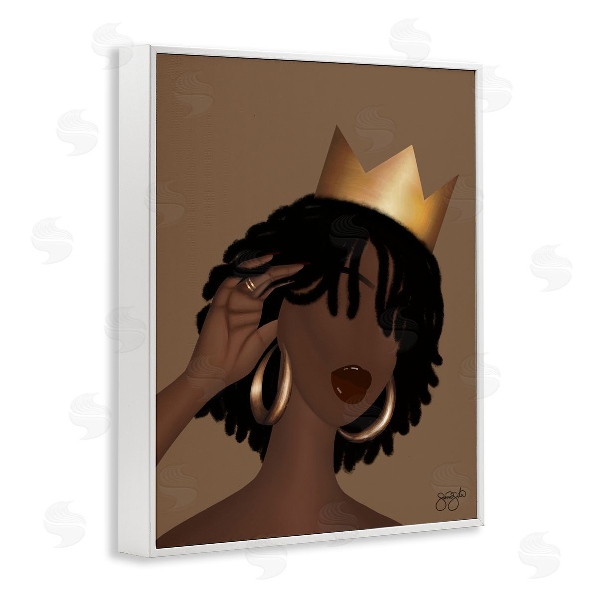 Sierra Siler Elegant Glam Woman & Crown Canvas Wall Art Print
