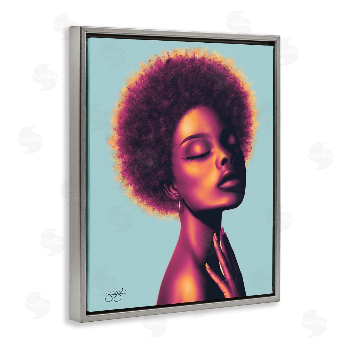 Sierra Siler Blue Maya Portrait Canvas Wall Art Print