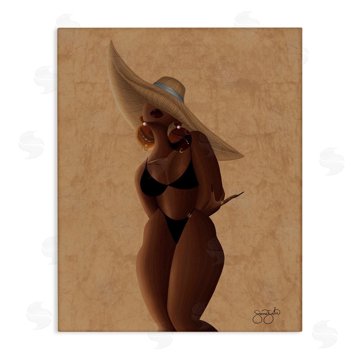 Sierra Siler Black Sahara Portrait Canvas Wall Art Print