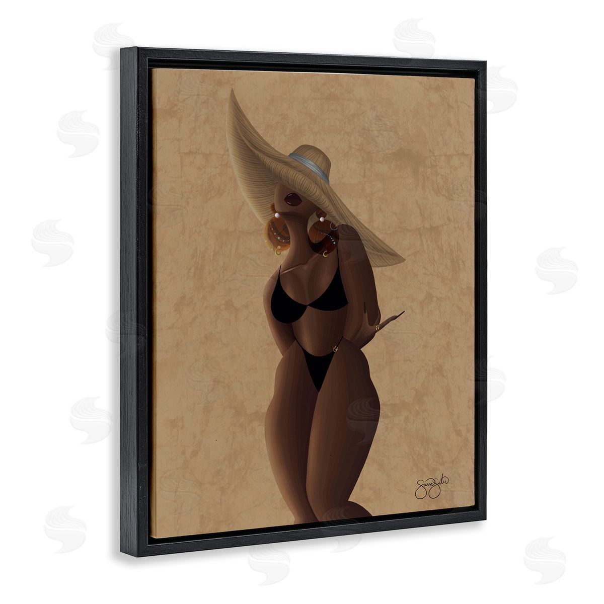 Sierra Siler Black Sahara Portrait Canvas Wall Art Print