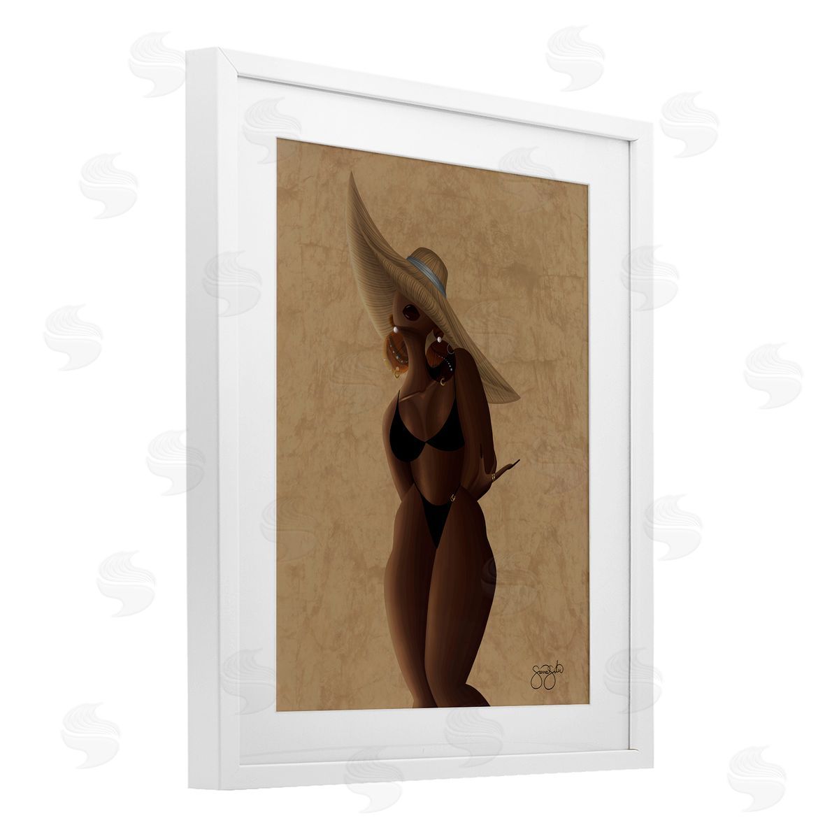 Sierra Siler Black Sahara Portrait Canvas Wall Art Print