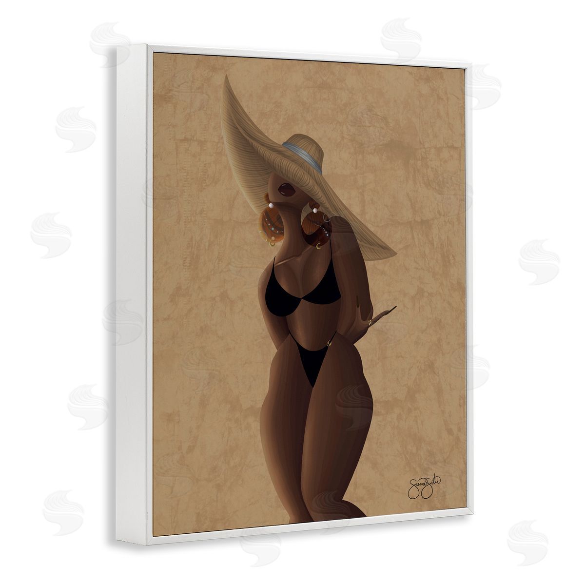 Sierra Siler Black Sahara Portrait Canvas Wall Art Print