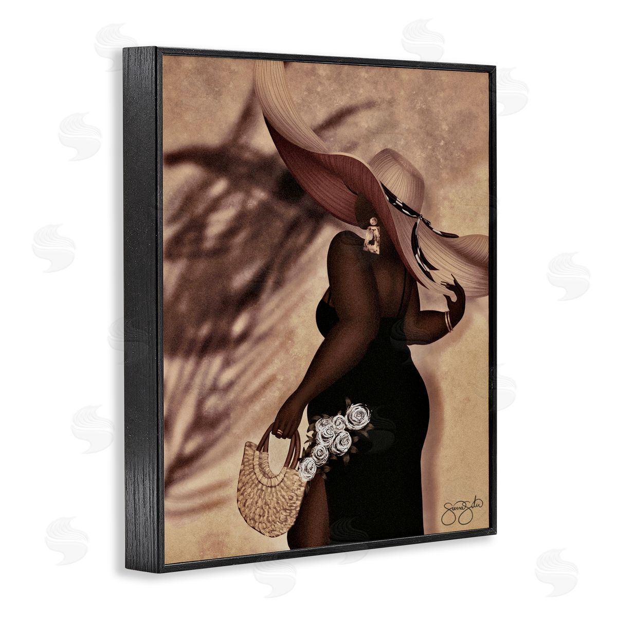Sierra Siler Stylish Woman with Sun Hat Canvas Wall Art Print