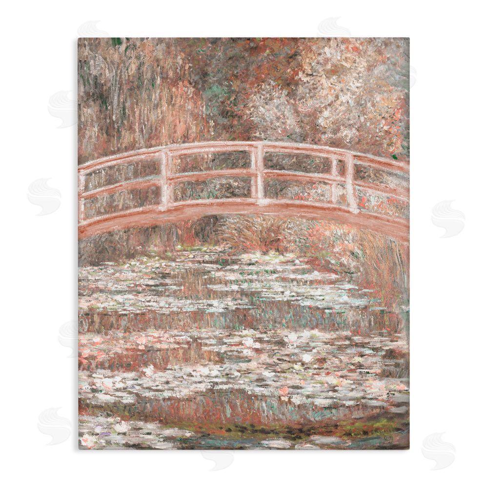 Corinne Haig Peach Impressionist Bridge Canvas Wall Art Print
